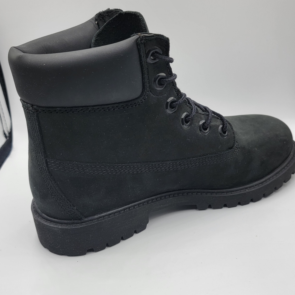 New Timberland Junior's 6" Inch Waterproof Basic Ankle Boots Black Nubuck